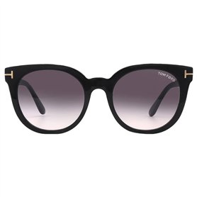 Tom Ford Smoke Gradient Oval FT1109 01B 53 Lunettes de soleil pour femme Noir brillant 53