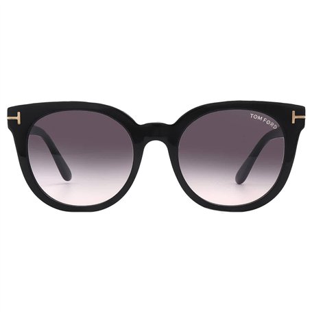 Tom Ford Smoke Gradient Oval FT1109 01B 53 Lunettes de soleil pour femme Noir brillant 53