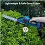 Taille Haie Electrique sans Fil 2 en 1, Cisaille à Gazon 18V avec Batterie Rechargeable et Chargeur, 2 Lames(20cm&12cm), Coupe H