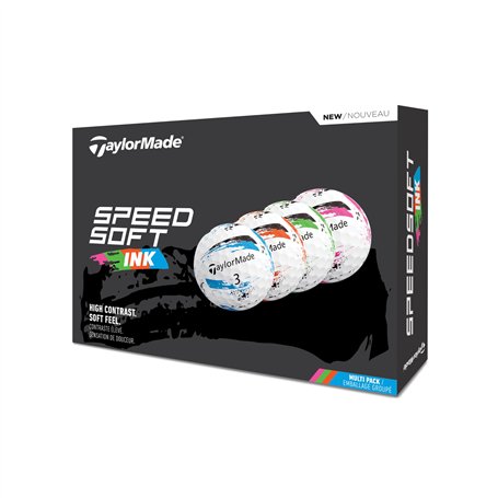 TaylorMade New SpeedSoft Ink 25 Pack de balles de golf multicolores
