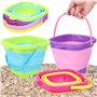 Foppla Lot de 3 seaux de plage pliables en silicone de 2 L avec poignée, multi-usages, seau à sable pliable pour enfants, plage,