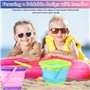 Foppla Lot de 3 seaux de plage pliables en silicone de 2 L avec poignée, multi-usages, seau à sable pliable pour enfants, plage,