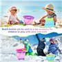 Foppla Lot de 3 seaux de plage pliables en silicone de 2 L avec poignée, multi-usages, seau à sable pliable pour enfants, plage,