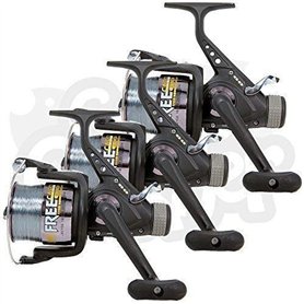 Lineaeffe 3 X Gratuit Carpe 60 3BB Carpe/Gros Runner Moulinets de Pêche Pre-spooled avec 15lb Fil