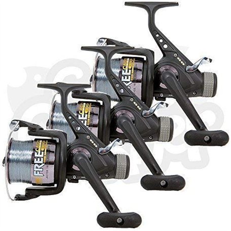 Lineaeffe 3 X Gratuit Carpe 60 3BB Carpe/Gros Runner Moulinets de Pêche Pre-spooled avec 15lb Fil