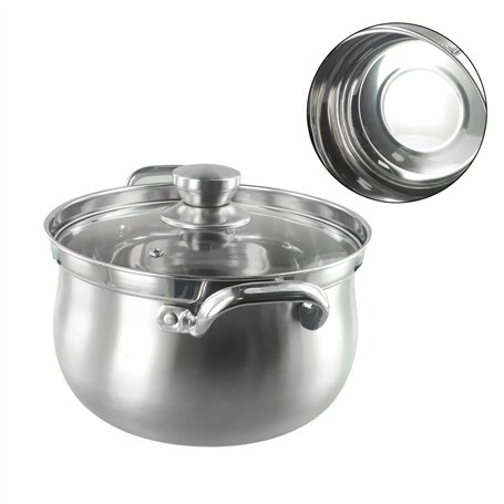 LXHZSY Faitout Marmite à Soupe 24 cm en Acier Inoxydable avec Base à Induction for éviter Les débordements avec Couvercle en Ver