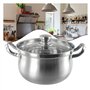 LXHZSY Faitout Marmite à Soupe 24 cm en Acier Inoxydable avec Base à Induction for éviter Les débordements avec Couvercle en Ver