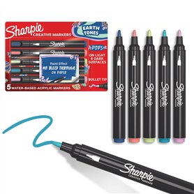 SHARPIE Feutres acrylique | Couleurs Minérales | Pointe ogive | Feutres de coloriage adulte idéal pour coloriage mystère