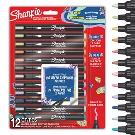 SHARPIE Feutres acrylique | Couleurs Minérales | Pointe ogive | Feutres de coloriage adulte idéal pour coloriage mystère