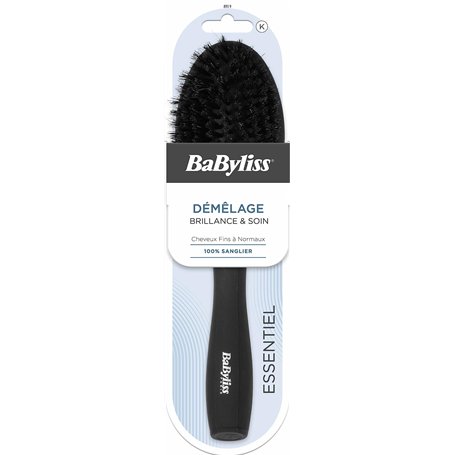 BaByliss - collection ESSENTIEL - Brosse 100% poils de sanglier - spécial brillance & soin - Pour les cheveux de fins à normaux