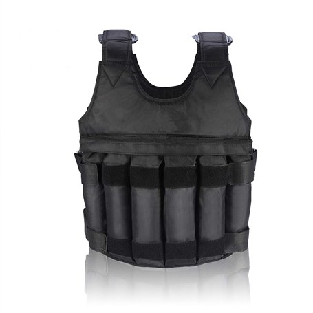 SOONHUA Gilet Lesté 20kg/ 40Lbs avec 12 Sachets pour Le Chargement du Sable Ou de La Plaque d'acier Option Veste Exercice Format