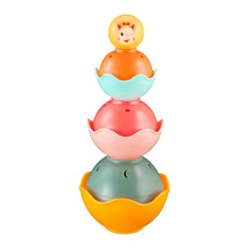 Sophie la Girafe - Jeu d'Empilage 6 Bols Colorés - Jouet Éducatif pour Bébé - Développe la Motricité et la Logique - 30 cm