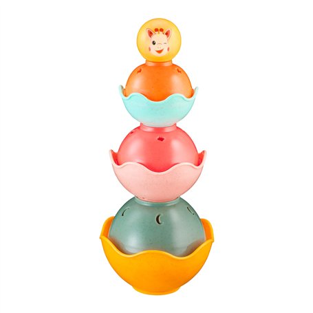 Sophie la Girafe - Jeu d'Empilage 6 Bols Colorés - Jouet Éducatif pour Bébé - Développe la Motricité et la Logique - 30 cm