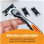 BIC Hybrid 5 Flex Recharges - 8 Recharges de Rasoir Homme à 5 Lames Nanotech en Titane avec Bande Lubrifiante pour un Rasage Pré