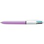 BIC Stylo à bille rétractable 4 Colours Fun Lilas/blanc