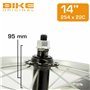 Bike Original - Roue Arrière 14" - Jante Alu Simple Paroi 20 Trous Argent - Moyeu Noir àÉcrous - Freinage sur Jante - Compatible