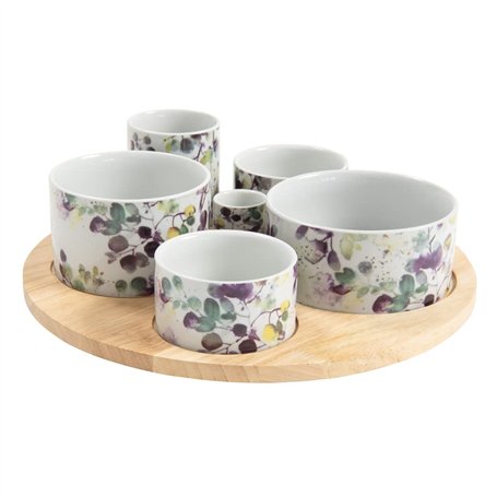 Table Passion - Service apéritif tournant Garden en porcelaine