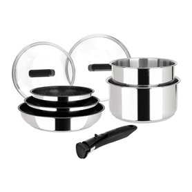 Sitram 714248 Batterie de cuisine Inox 8 Pièces : 3 Poêles Ø20