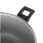 Sitram 715403 Faitout Aluminium pressé Ø28cm H12,5cm - Revêtement intérieur anti-adhésif sans PFOA - Coloris Noir - Couvercle Va