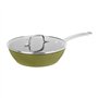 Sitram 715705 Sauteuse Aluminium Recyclé Ø 24 cm H 7 cm Vert Metallisé Revêtement intérieur sans PFOA - Manche en Inox Riveté