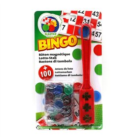 Maelsa Ramasse jetons magnétique + 100 jetons 17mm cerclés en métal - Couleur aléatoire Selon disponibilité - idéal pour Loto