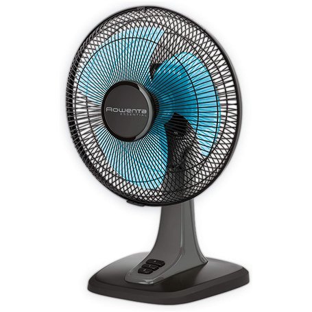 Rowenta VU2110F0 Ventilateur de Table Essential Compact 25 cm Oscillation 2 Vitesses 28W Ventilation Bureau Noir