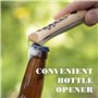 Opinel - N°10 Couteau Tire-Bouchon Décapsuleur pour Pique-Nique - Lame 10 cm Acier Inox, Manche Bois de Hêtre, Bague de Sécurité