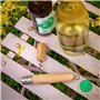 Opinel - N°10 Couteau Tire-Bouchon Décapsuleur pour Pique-Nique - Lame 10 cm Acier Inox, Manche Bois de Hêtre, Bague de Sécurité