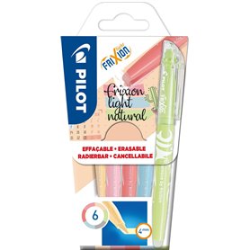 Pilot FriXion Light Natural - 1 Etui de 6 Surligneurs Effaçables Naturels Rose
