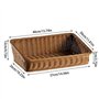 FSLQNX Corbeille à Pain Style Hand-Woven Rectangular Rattan Wicker Basket Fruit Tea Snack Bread Picnic Cosmetic Storage Box Kitc