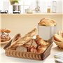 FSLQNX Corbeille à Pain Style Hand-Woven Rectangular Rattan Wicker Basket Fruit Tea Snack Bread Picnic Cosmetic Storage Box Kitc