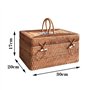 FSLQNX Corbeille à Pain with Picnic Portable Food Rattan Basket Bread Storage Box Wicker Handle Box Handwoven Tea Kitchen Cake C