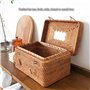 FSLQNX Corbeille à Pain with Picnic Portable Food Rattan Basket Bread Storage Box Wicker Handle Box Handwoven Tea Kitchen Cake C
