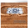 FSLQNX Corbeille à Pain with Picnic Portable Food Rattan Basket Bread Storage Box Wicker Handle Box Handwoven Tea Kitchen Cake C