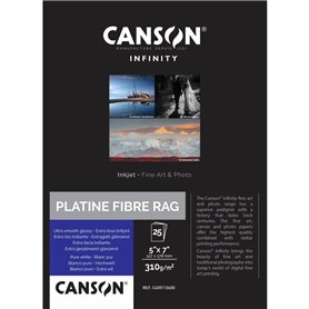 CANSON Infinity Platine Fibre Rag - Tirage Papier Photo Baryté - Boîte de 25 feuilles 12