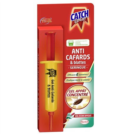 Catch Expert Cafards Blattes – Seringue (10g) – Anti-Cafards & Blattes – Gel Appât idéal recoins difficiles