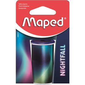 Maped - Taille-Crayons Canette En Métal Avec 1 Trou Pour Crayons Standards - Taille-Crayon Avec Réservoir - Décor Nightfall - Em