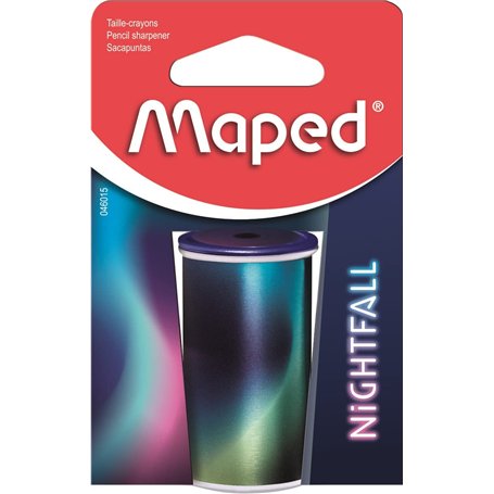 Maped - Taille-Crayons Canette En Métal Avec 1 Trou Pour Crayons Standards - Taille-Crayon Avec Réservoir - Décor Nightfall - Em