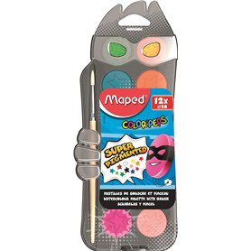 Maped - Palette de Peinture à l'Eau - 12 Pastilles de Gouache