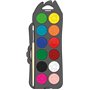 Maped - Palette de Peinture à l'Eau - 12 Pastilles de Gouache, Pinceau inclus - Couleurs Vives et Pigmentées - Format Nomade Ref