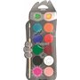 Maped - Palette de Peinture à l'Eau - 12 Pastilles de Gouache, Pinceau inclus - Couleurs Vives et Pigmentées - Format Nomade Ref