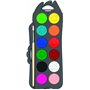 Maped - Palette de Peinture à l'Eau - 12 Pastilles de Gouache, Pinceau inclus - Couleurs Vives et Pigmentées - Format Nomade Ref