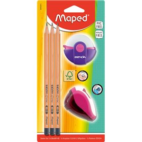 Maped - Kit de démarrage pour élèves en bois certifié FSC - 3 crayons Black'PEPS