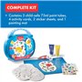 Maped Creativ - Kit de Peinture au Doigt - Mallette avec 4 Fiches à Peindre, 3 Tubes de Peinture 75 ml, 2 Planches de Stickers e