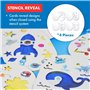 Maped Creativ - Kit de Peinture au Doigt - Mallette avec 4 Fiches à Peindre, 3 Tubes de Peinture 75 ml, 2 Planches de Stickers e