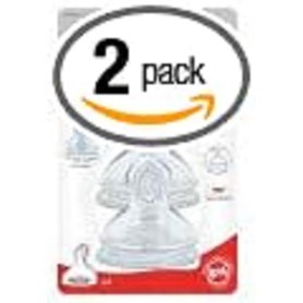 NUK Tétines Silicone Taille 0-6 mois Lait épaissi - Taille L - Pack de 2