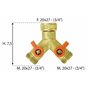Nez de robinet mâle 20x27 laiton 2 sorties | Boutté