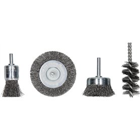 Bosch Accessories 2609256553 Assortiments de 4 brosses: Brosse circulaire/Brosse pinceau/Brosse cylindrique/Brosse boisseau Queu