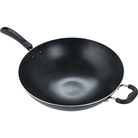 Tefal Wok Jumbo 115144788 Wok en aluminium avec poignée d'aide 36 cm