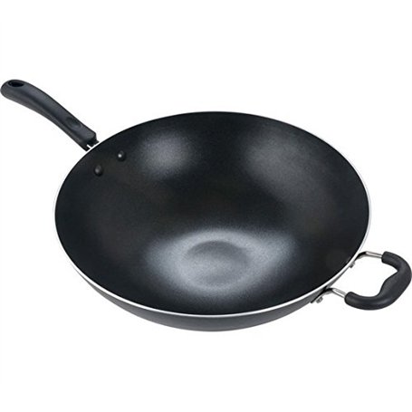 Tefal Wok Jumbo 115144788 Wok en aluminium avec poignée d'aide 36 cm